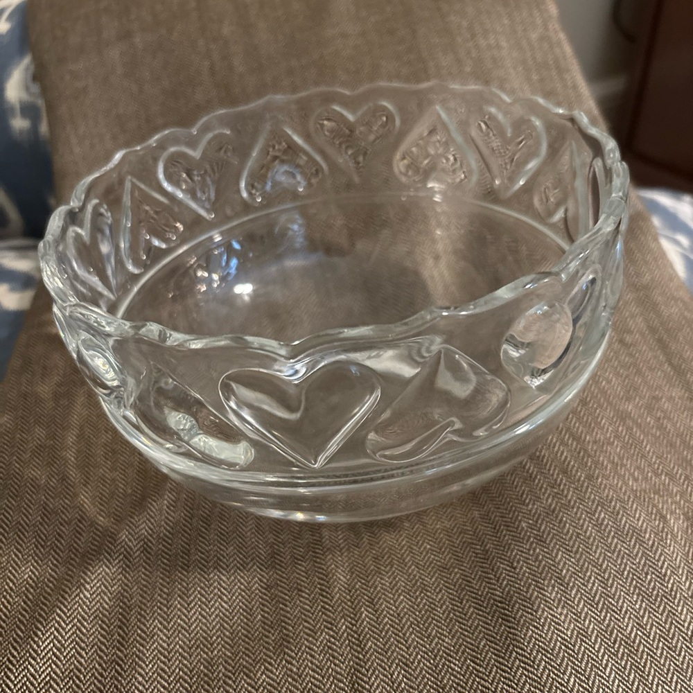 NEW Tiffany & Co. Clear Glass Heart Bowl